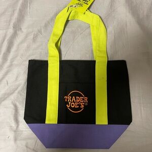 Trader Joe's Black and Purple Tote Bag